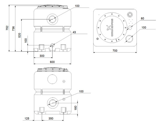 Grundfos Sammelbehälter DUOLIFT 270.40.CC 270 l
