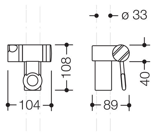 HEWI Brausehalter 108x93mm, reinweiß, felsgrau