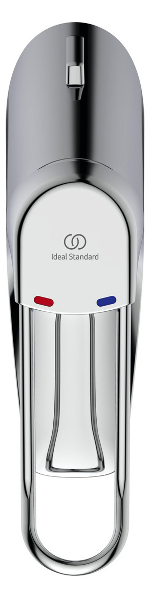 Ideal-Standard Waschtisch-Einhebelmischer CeraMix Blue Bügelhebel, Cu-Rohr, mit Metall-Ablaufgarnitur, chrom