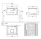 V&B Waschtischunterschrank Legato 60x38x50cm, Waschtisch mittig, mit LED-Beleuchtung, White Wood