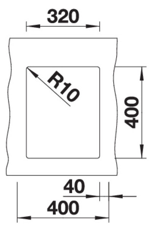 Blanco Becken SUBLINE 320-U SILGRANIT 35 x 46 cm, weiß, ohne Ablauffernbedienung