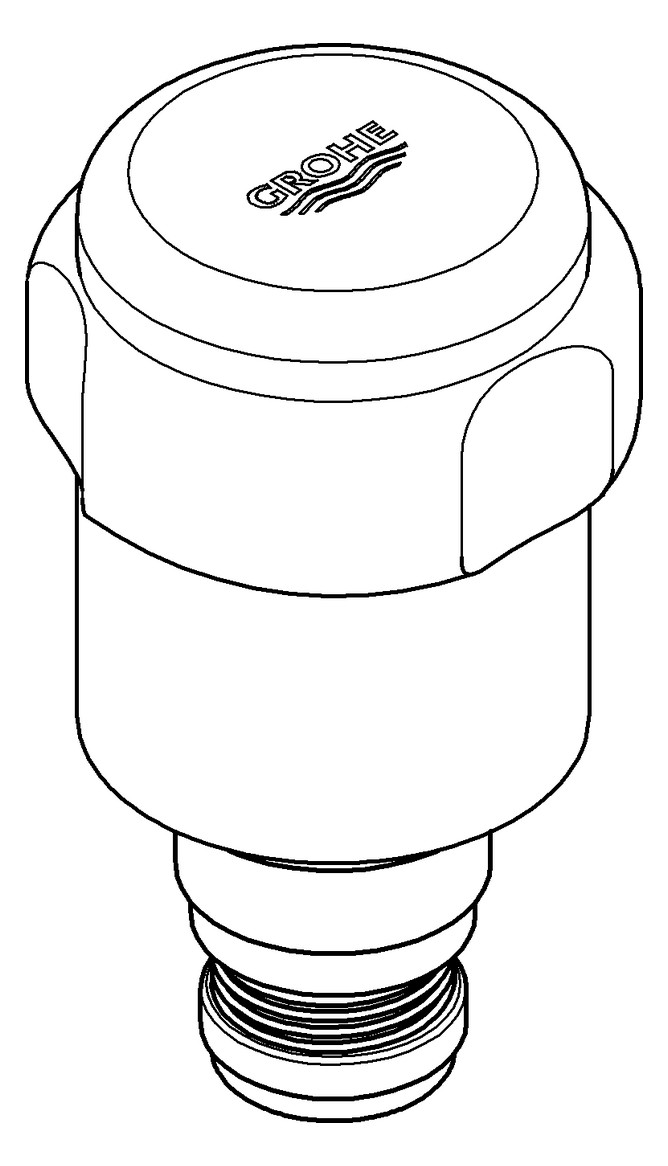 GROHE Oberteil 3/8", mit WAS-Griff, Rückflussverhinderer, chrom