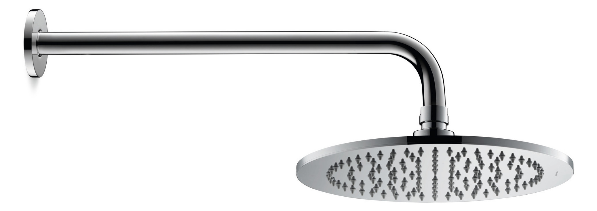 Duravit Brausearm 352mm, gebogen, eckige Rosette, chrom