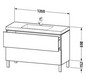Duravit Waschtisch-Unterschrank c-bonded L-Cube 120 x 48 cm, ohne Hahnloch, weiß Hochglanz, 2 Auszüge, stehend