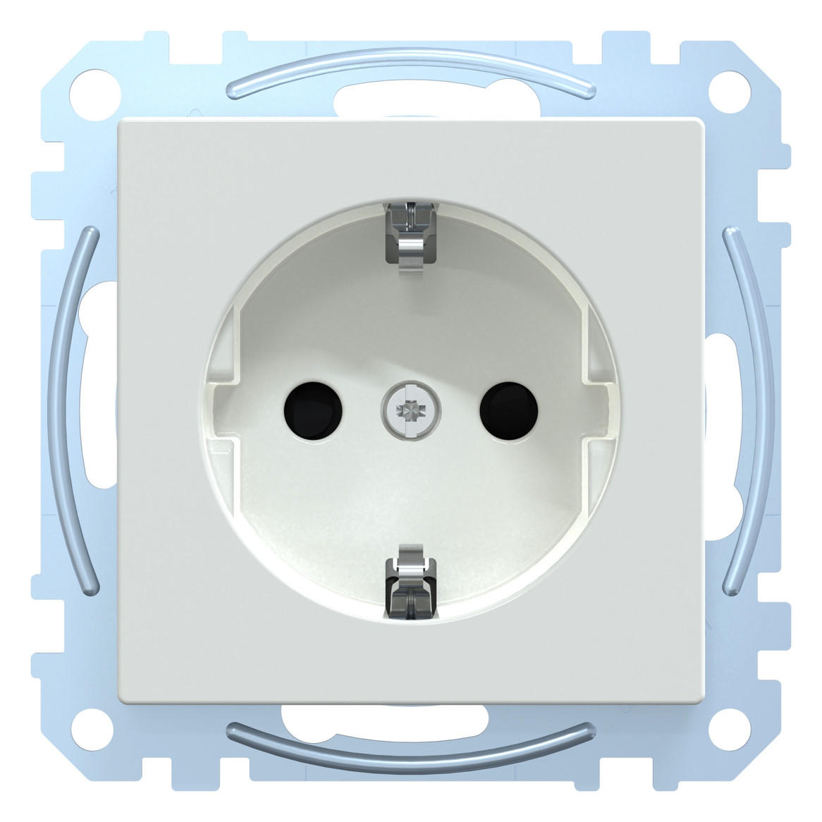 Steckdose 1f akws glz System M UP m.BS EDV aktivweiß IP20