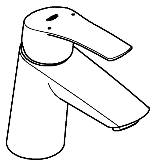 GROHE Waschtisch-Einhebelmischer Eurosmart 1/2", S-Size, glatter Körper, geneigte Version, chrom
