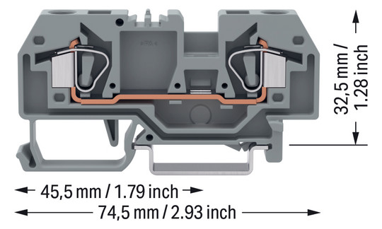 Reihenklemme 0,2-6qmm Serie 282 1Etage 2kl gr 41A Hutschiene TH35