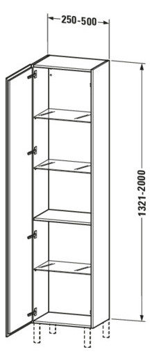 Duravit Hochschrank L-Cube individual, Tür rechts, eiche terra