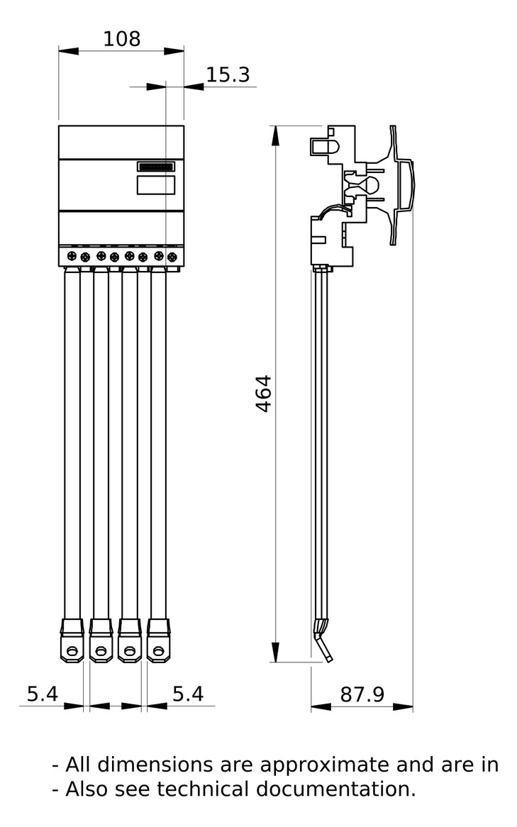 Hauptleitungsklemme 1Eing sw berührsich 4pol schraubenlos DIN-Schiene/Schraube