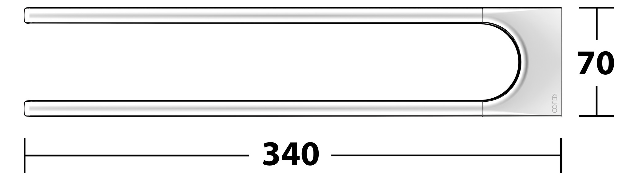 KEUCO Handtuchhalter Collection Moll 2-tlg, starr, 340 mm, verchromt