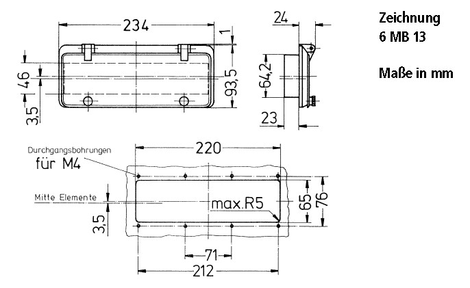 Sichtfenster 94x234x24mm