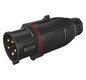CEE-Stecker 5p 32A IP54 400V/rt 6h Kst schraubl.Kl Knickschutztülle