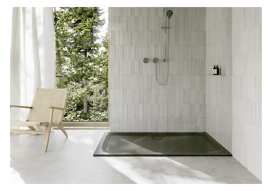 Duschwanne BetteUltra 5806 170x100x3,5cm, Antirutsch/Pro, Mini-Wannenträger, anthracite