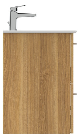 Ideal-Standard Möbelwaschtisch-Paket i.life A 64x46x64,5cm, 1 Hahnloch, Griff Chrom gebürstet, Eiche natur