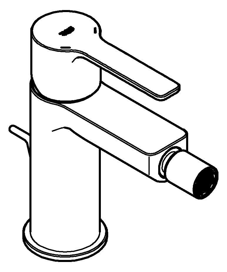 GROHE Bidet-Einhebelmischer Lineare 1/2", Zugstangen-Ablaufgarnitur, supersteel