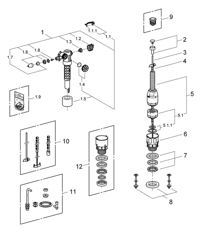 Grohe-Austauschgarnitur Servo-Set - Ottenbruch - Online-Shop