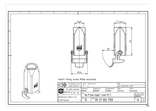 HART HARTING HAN3 KUPPLUNGSG 09370031750 