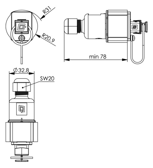 Datendose 1f Cat6A IP67 RJ45 Kst m.Buchs/Kuppl IDC Mit Buchsen/Kupplungen