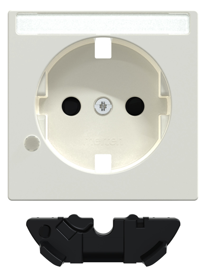 Steckdose 1f polws glz System M UP m.BS IP20 Mit erhöhtem Berührungsschutz