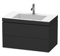 Duravit Waschtisch-Unterschrank c-bonded L-Cube 80 x 48 cm, ohne Hahnloch, amerikanischer nussbaum, 2 Schubkästen, wandhängend