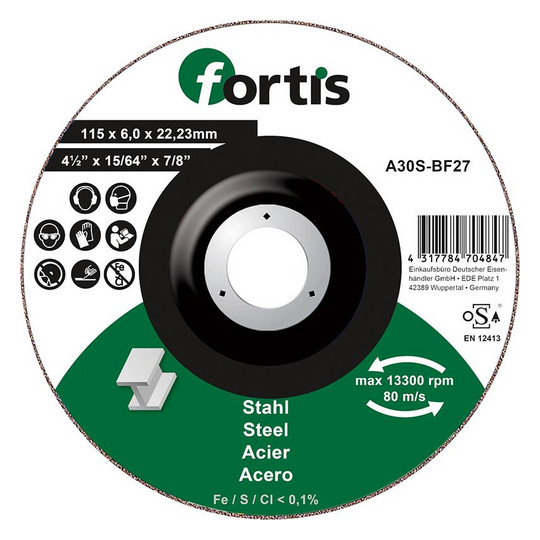 fortis-Schruppscheibe Stahl - 115x6,0mm