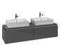V&B Waschtischunterschrank Legato 160x38x50cm, für 2 Waschtische, Glossy Grey