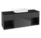 V&B Waschtisch-Unterschrank Finion 160x60,3x50,1cm, Regal Black matt lacquer, Anthracite matt