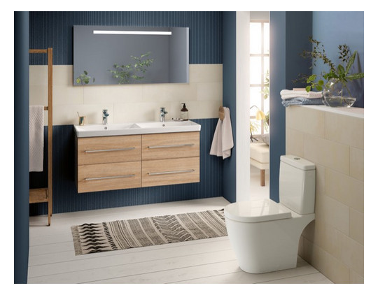 V&B Tiefspül-WC-Kombi AVENTO 37 x 64 cm, DirectFlush, bodenstehend, weiß
