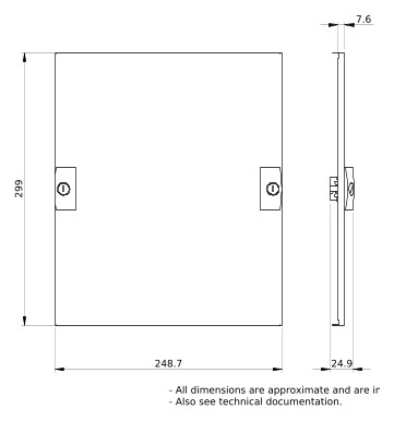 Schrank-Frontplatte 6HE B250xH300mm ST pulverbesch