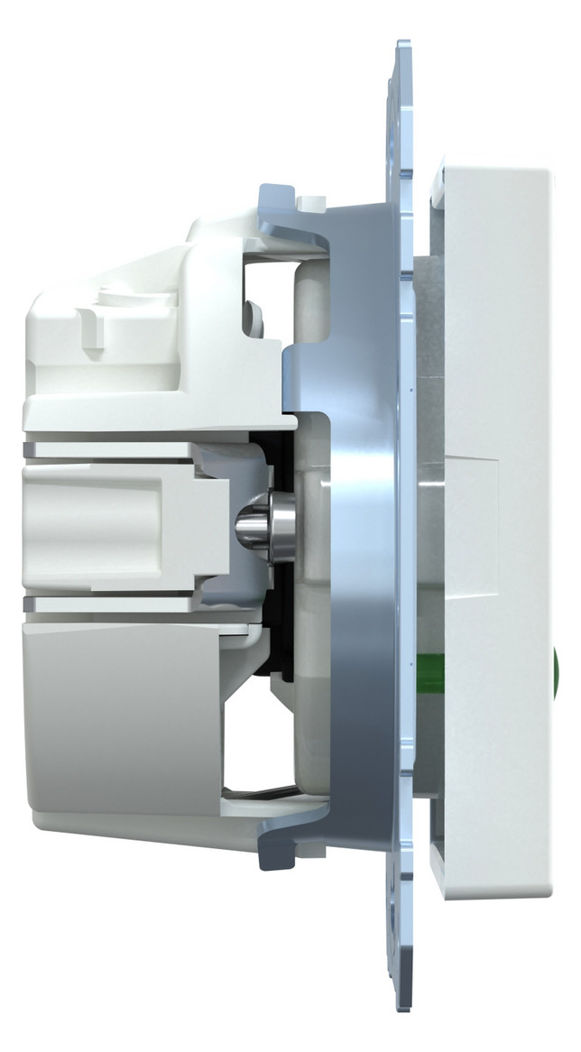 Steckdose 1f akws glz System M UP m.BS IP20 aktivweiß Überspannungss