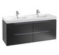 V&B Waschtisch-Unterschrank Subway 2.0 128,7x52x44,9cm, Griff chrom, black matt lacquer