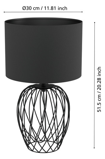 EGLO Tischleuchte/1 E27 Schwarz    43653 
