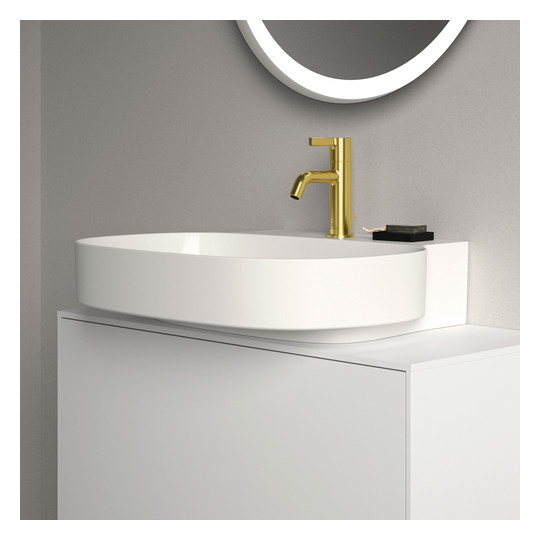 Ideal-Standard Waschtisch Linda-X 1 Hahnloch, ohne Überlauf, 60x50x13,5cm, geschliffen, weiß Ideal Plus