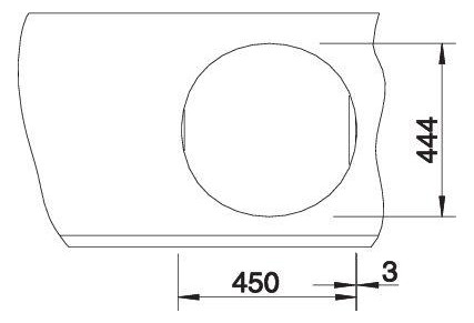 Blanco Becken RONDOSOL 46 x 39 cm, Edelstahl Bürstfinish, ohne Ablauffernbedienung
