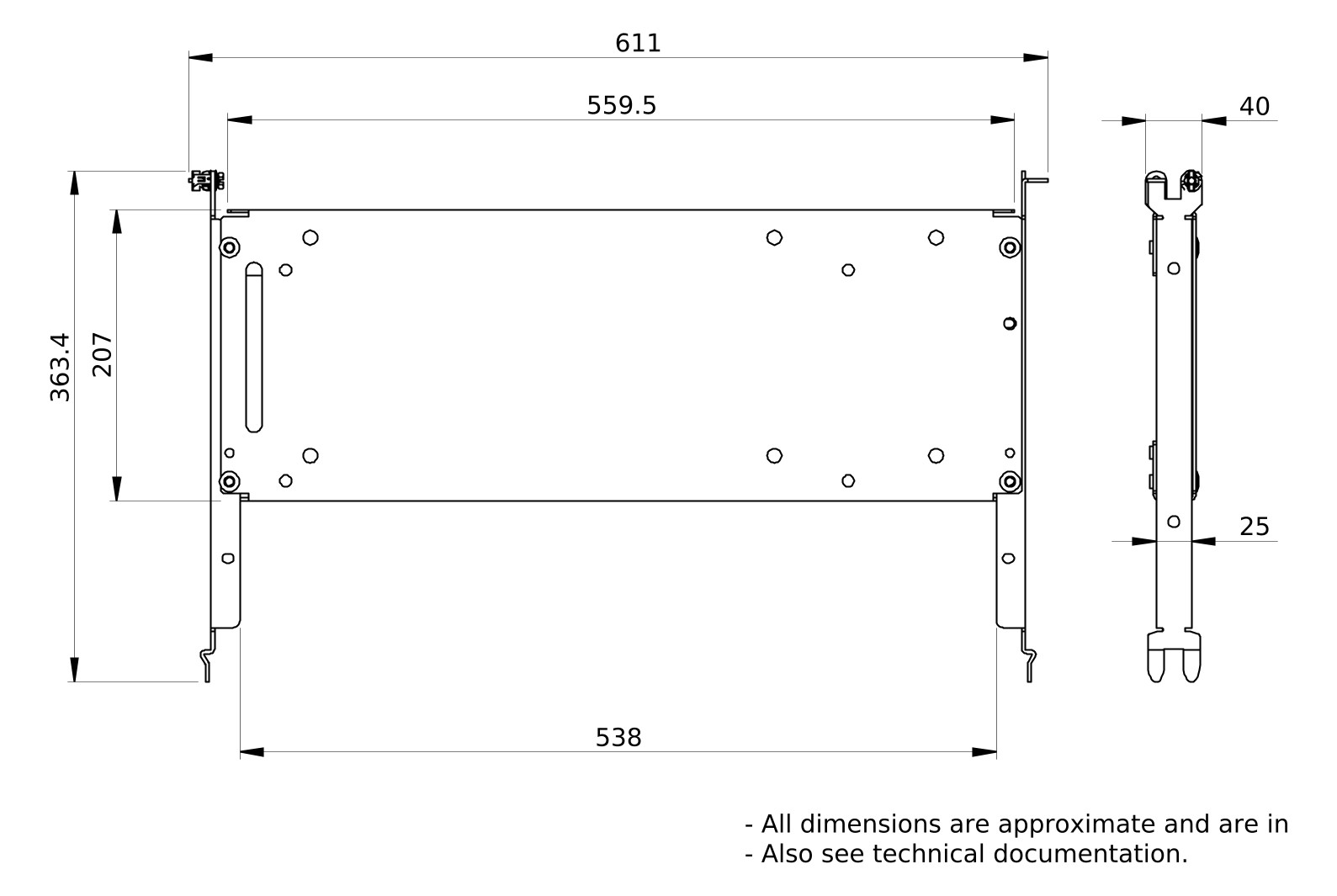 Montageplatte Verteiler ST pulverbesch 30x650mm
