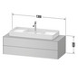 Duravit Waschtisch-Unterschrank White Tulip 130x55cm, Becken links, Eiche natur massiv/graphit seidenmatt, kein Einrichtungssystem/mit Innenbeleuchtung