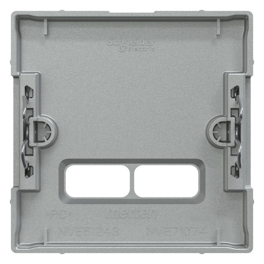 Zentralplatte USB 2f alu-si Klemmbef m.Aufdr aluminium-silber
