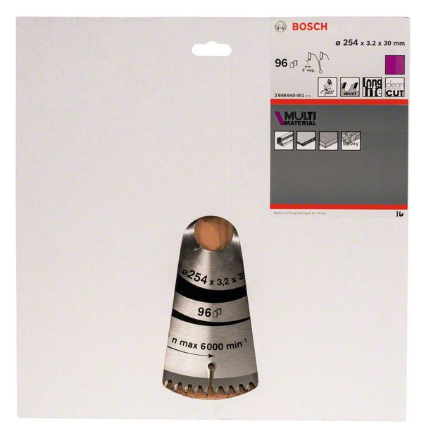 Kreissägeblatt Ø254mm 96Zähne 290mm