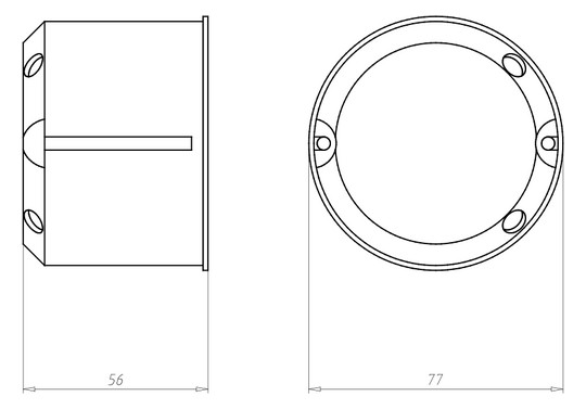 BSdose E90 HW Ø74x54,5mm Kst IP3X rnd Brandschutzdose VerbDose/kast