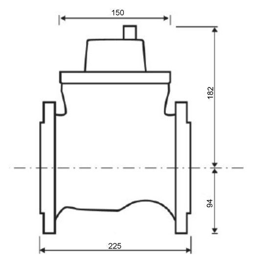 Deltamess Wärmezähler-Volumenmessteil VMT Qp 32 WP, DN 80, V/H, 225 mm, 100 L/Imp