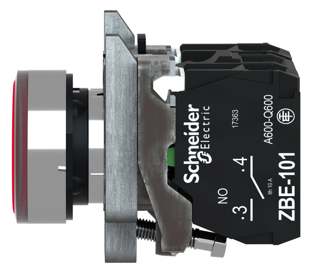 Drucktaster 1f rt rnd Ø22,5mm 1S 1Ö IP66 fl Geeignet für Beleuchtung Tastend