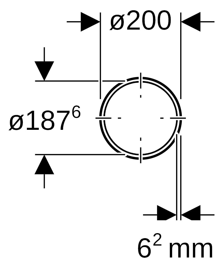 Geberit Rohr PE DN 200, Stange a 5 m, PE-HD