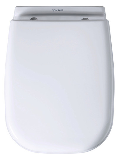 Duravit WC-Sitz D-Code Compact ohne Absenkautomatik, Scharniere Edelstahl, weiß
