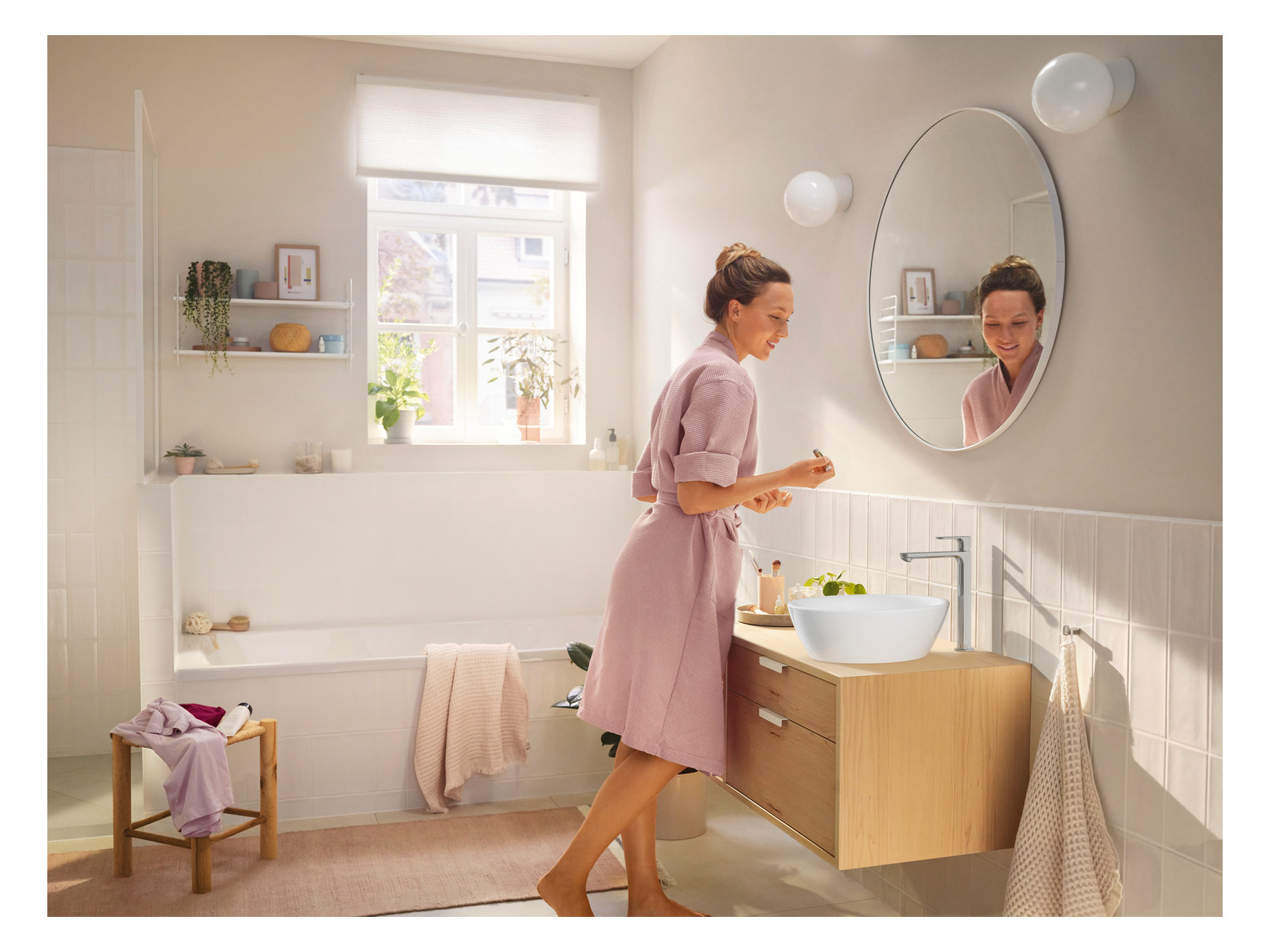 hansgrohe Waschtisch-Einhebelmischer Rebris S 240 CoolStart ohne Zugstangen-Ablaufgarnitur, chrom