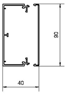 Leitungsführungskanal Kst 40x90x2000mm ver-ws LF-K unbeh 2400qmm RAL9016