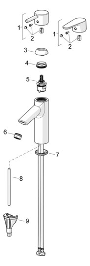 HANSA Waschtisch-Einhebelmischer HANSAVANTIS mit Ablaufgarnitur, Ausladung 109mm, Pinhebel, chrom