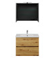 Burgbad Waschtisch-Kombination Rocio mit Spiegelschrank, 80,5 x 200 x 46,5 cm, Eiche Dekor Urban