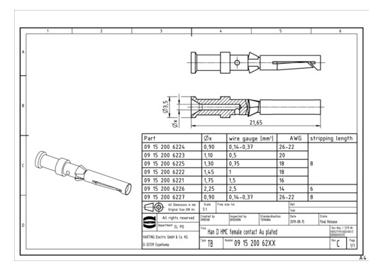 HART Han D F Crimpkontakt    09152006221 