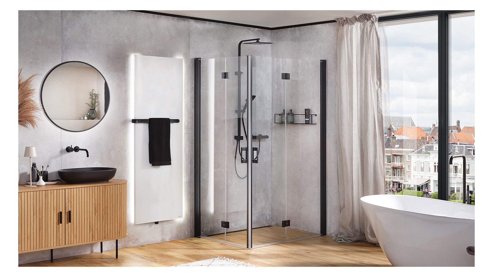 Bemm Planheizwand Plawa Softline 1500 x 600 mm, weißperlmetallic, pulverbeschichtet, Anschluss für E-Heizstab