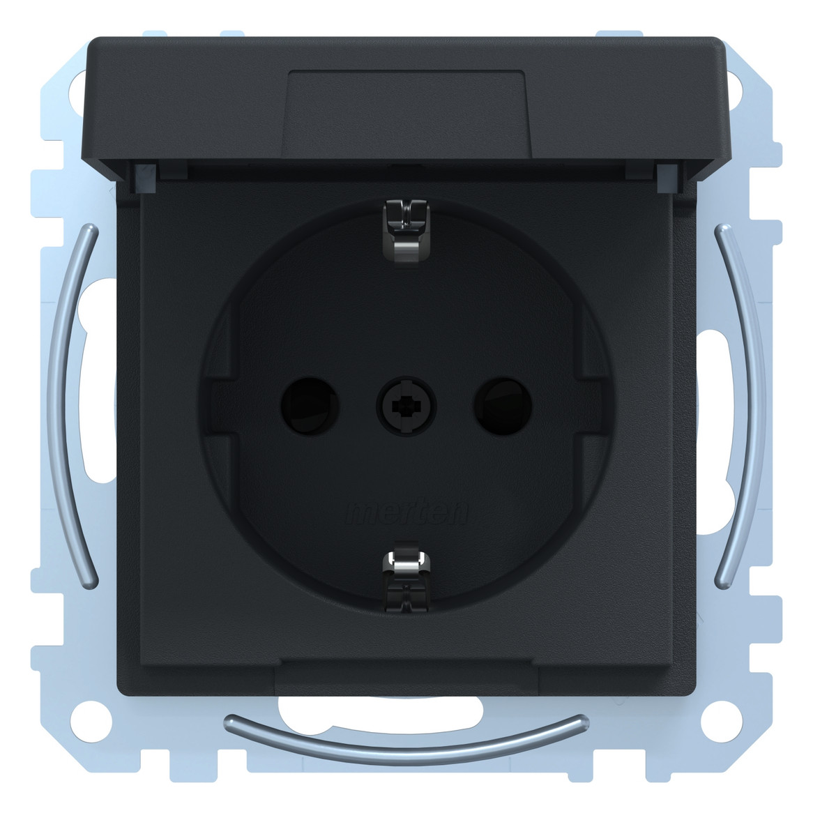 Steckdose 1f anth mt System M UP m.BS Klappd Mit erhöhtem Berührungsschutz